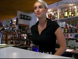 Outstanding superb bartender fucked for nagt pul! - 